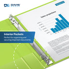 Davis Group Premium Economy Binder - D Ring - 2" - Lime Green - 6 Pack-Full width label holder on spine for easy identification