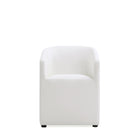 Manhattan Comfort Anna Round 23.23" Modern Faux Leather Upholstered Dining Armchair - Cream-Modern Dining Chair for Dining Room and Task Use