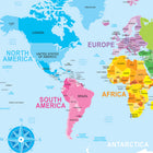 Ashley Productions Placemat Studio Smart Poly World Map Learning Placemat - 13" x 19" - Single Sided - 10 Pack-Water resistant, no lamination required