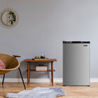 Magic Chef 4.4 cu. ft. Mini Refrigerator in Stainless Look with Freezer Section-Full-width freezer compartment temporarily houses frozen foods
