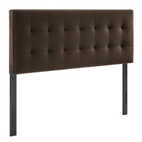 Modway Lily Stain-Resistant Performance Velvet King Size Headboard - Chocolate Brown-Stain-Resistant Performance Velvet Upholstery