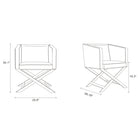 Manhattan Comfort Hollywood 25.6" Contemporary Faux Leather Upholstered Accent Chair - Black and Polished Chrome - 2 Pack-Hand-Welded X-shaped Legs stay in Place for Design and Durability