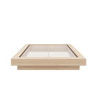 Nexera Marconi Platform Bed Frame - Queen Size - Natural Blonde Oak-Sleek Minimalist Design: Modern Oak platform bed crafted from engineered wood for contemporary elegance