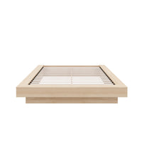 Nexera Marconi Platform Bed Frame - Queen Size - Natural Blonde Oak-Sleek Minimalist Design: Modern Oak platform bed crafted from engineered wood for contemporary elegance