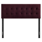 Modway Emily Stain-Resistant Performance Velvet King Size Headboard - Mulberry-Seven Mounting Positions