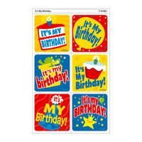 TREND enterprises It’s My Birthday Tear & Share Stickers - 1.88" x 1.94" - 30 Pack-Birthdays are a big deal - help kids celebrate this occasion with big badges!