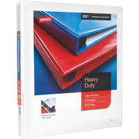 Staples Heavy-Duty View Binder with D-Rings - 1" - White-One-Touch Rings open and close with ease
