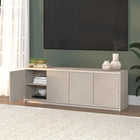 Hudson&Canal Renad TV Stand for TV's up to 78" - Alder White-Product Dimensions: 15.5" L x 69.63" W x 24" H