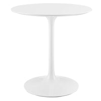 Modway Lippa 28" Round Wood Dining Table - White-Modern Dining Table