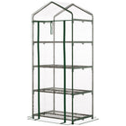 Outsunny 28" x 20" x 63" Portable Greenhouse with 4 Tier Shelves - Transparent- High-quality steel tube and  PVC  with solid, strong, and durable construction
 