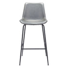 Zuo Byron Barstool - Grey-Plush and durable faux leather fabric