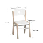 Beleduc Furniture - chaise de classe en bois Illiana - moyenne - blanc et bois naturel - ensemble de 3-Construction en contreplaqué durable conçue pour résister à l'usure quotidienne