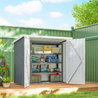 Outsunny 5' x 3' Metal Storage Shed - Light Grey-Constructed from galvanized steel for exceptional durability
