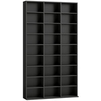 HOMCOM 9-Tier Media Storage Cabinet - 68.9" H - Black-Massive media capacity holds 835 CDs or 500 DVDs effortlessly