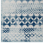 Modway Reflect Giada Abstract Diamond Moroccan Trellis Indoor/Outdoor Area Rug - 8 ft W x 10 ft L - Ivory/Blue-High Density / Machine-Woven