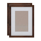 Decent Living - Cadre photo en bois massif - Couleur noyer - 12x16pouce - Paquet de 2-Bois massif 100 % naturel (Okan/Teck)