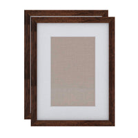 Decent Living - Cadre photo en bois massif - Couleur noyer - 12x16pouce - Paquet de 2-Bois massif 100 % naturel (Okan/Teck)
