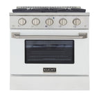 Kucht 30" KNG Series Pro Style Propane Gas Range - Stainless Steel/White-Cook and bake like a pro with the extra-large convection oven that offers 4.2 cu. ft. of capacity, a 5-rack configuration, and an extra-large viewing window
