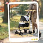 PawHut Foldable Pet Stroller with Shoulder Strap and Storage Bag - Light Grey-Made from 600D Oxford fabric and steel for stability 