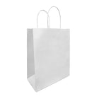 Reliabag - Sac En Papier Avec poignees Torsadees, Blanc, 10" X 5" X 13 po, Paquet De 100-Fabrique en papier kraft blanc de qualite superieure avec fond plat renforce.