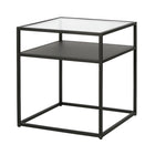 Hudson&Canal - Table d'appoint carrée Ada 20 po de largeur - Bronze noirci-Le plateau de table a une capacité de poids de 30 lb, l'étagère peut supporter 20 lb