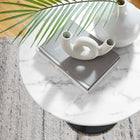 Modway Lippa 20" Round Faux Marble Side Table - Black White-Non-Marking Felt Pad