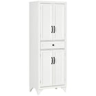 HOMCOM 67" H Kitchen Pantry Cabinet with Doors and Shelves - White-Simple modern design with shaker doors and antique accents enhances any room's decor 