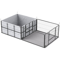 PawHut 7-Panel Whelping Box for Dogs with Pee Pads-Seven panels, convert from a whelping box to a pet playpen