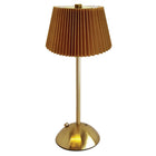 Xtricity La Boca Portable LED Touch Table Lamp - Gold-Metal lamp body with fabric-plated shade for a decorative look