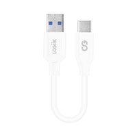 LOGiiX Sync & Charge USB-A to USB-C 15cm - White-Compact 15cm (~0.49ft) USB-A to USB Type-C cable