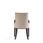 Manhattan Comfort - Lot de 2 fauteuils de salle à manger modernes Shubert 57 cm, revêtement en similicuir et velours, coloris beige-Livré chez vous entièrement assemblé Aucun assemblage requis