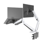 ShoppingAll - Support pour écran et ordinateur portable 2 en 1 avec 2 bras pivotants - Blanc-6