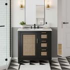 Modway - Dixie 36" Solide Armoire de toilette de salle de bain (lavabo non inclus) - Noir-Jambes effilées
