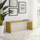 Modway Gridiron Medium Stainless Steel Bench - Gold-Brushed Stainless Steel