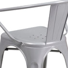 Flash Furniture – Chaise en acier avec bras pour l’intérieur et l’extérieur, argenté (CH31270SIL)-8