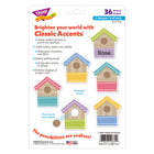 TREND enterprises Garden Birdhouses Classic Accents Variety Pack - 5.5" - 36 Pack-Diecut with durable cardstock. 6 colours, 6 of each, for 36 per pack