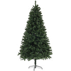 HOMCOM 7.5' Artificial Christmas Tree with Auto Open - Steel Base - Green-7.5ft/2.25m tall in a real wide tree shape, providing a healthy, natural look 