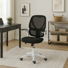 Brassex Wallace Task Chair - Black/White-Hydraulic lift