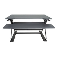Victor – Bureau assis debout High Rise réglable en hauteur, avec support pour clavier (DCX760)-Le système de ressorts à gaz permettent un réglage de la hauteur stable et fluide