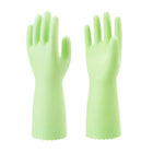 SHOWA PVC Embossed Grip Dishwashing Glove - Ultra-Soft Flocked Rayon/Cotton Liner - Green - Large - 2 Pack-PVC coating