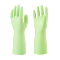 SHOWA PVC Embossed Grip Dishwashing Glove - Ultra-Soft Flocked Rayon/Cotton Liner - Green - Large - 2 Pack-PVC coating