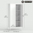 HOMCOM - Armoire de rangement en métal 69 po avec serrure - blanc-Le design moderne avec portes shaker s’intègre aussi bien au bureau à domicile, à la cuisine, au salon qu’au garage 