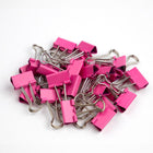 JAM Paper Colourful Binder Clips - Small - 3/4" - Pink - 25 Pack-Binder clips' strong hold keeps stacks of loose paper securely fastened together, without the risk of slipping or falling out