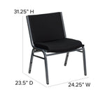 Flash Furniture HERCULES Series Big & Tall Fabric Stack Chair - Black - 2 Pack-Stretcher Bars provide additional support