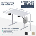 MotionGrey - Bureau assis-debout électrique Ergo2 réglable en hauteur, 47 po de largeur, avec réglages mémorisés - Blanc-Leader De L’Industrie : le bureau assis-debout MotionGrey offre une plage de réglage en hauteur étendue. Le clavier numérique MG permet d’enregistrer vos hauteurs préférées en position assise et debout - il suffit d’appuyer sur le réglage sauvegardé pour y revenir instantanément
