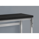 Monarch Specialties 7684 48" Computer Desk - Black/Adj.Height/ Silver Metal-Perfect desk for all laptop or tablets; easy maintainable black surface finished on all sides
