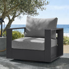 Modway Tahoe Outdoor Powder-Coated Aluminum Swivel Armchair - Grey-Resilient Outdoor Foam Cushions