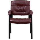 Flash Furniture Leather Executive Side Reception Chair with Black Metal Frame - Burgundy-Guest Chair