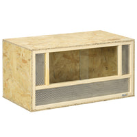 PawHut Wooden Reptile Terrarium with Transparent Sliding Doors - 31.5" L x 16" W x 16" H-Breathable mesh panels keep this cage properly ventilated 