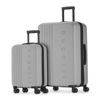 Bugatti The Classic 2-Piece Hardside Luggage Set - Light Grey-Made from a durable blend of ABS and polycarbonate composite